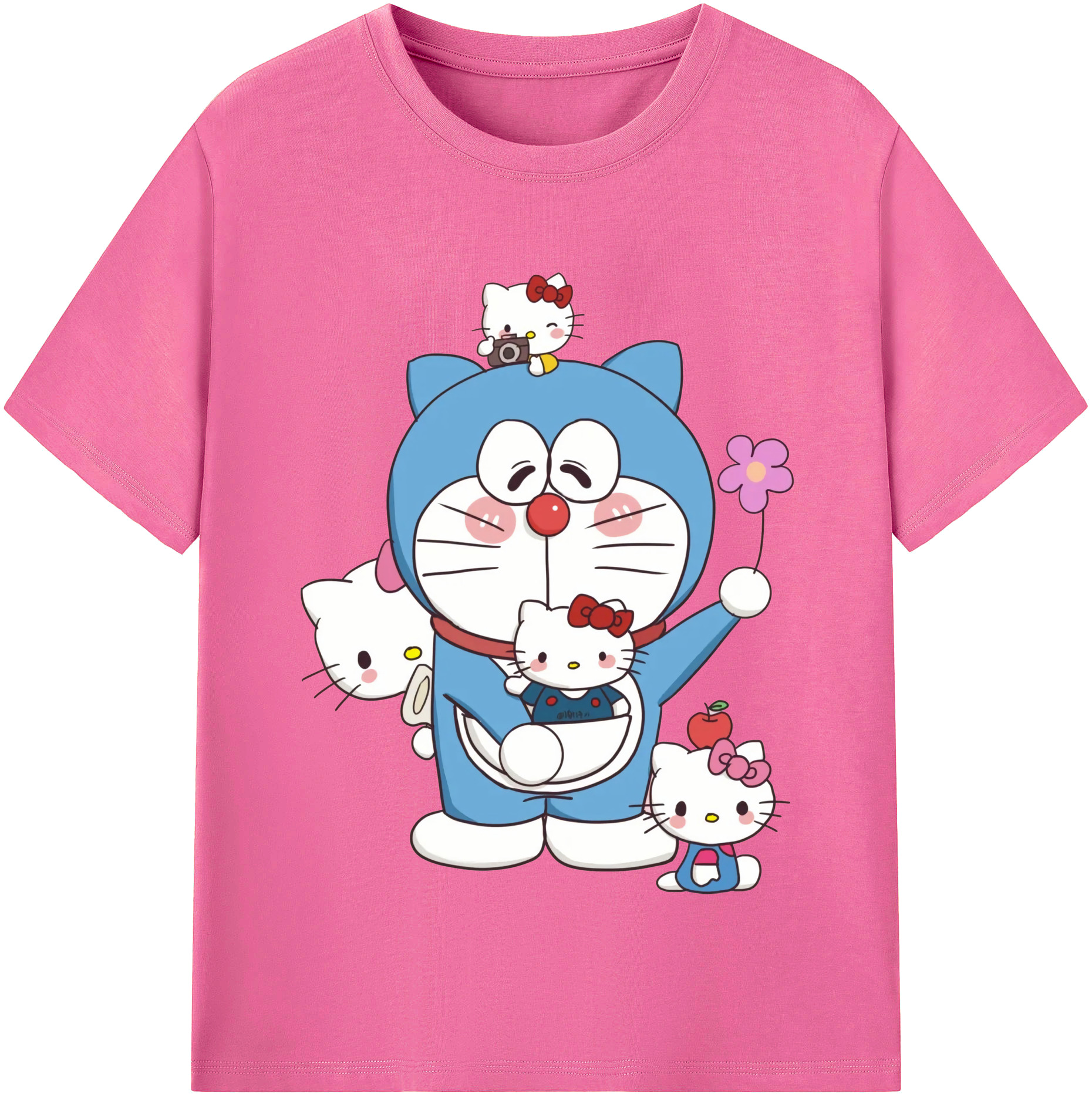 （画像用） ドラえもん Doraemon レディースカジュアルプリントTシャツ（綿100％）